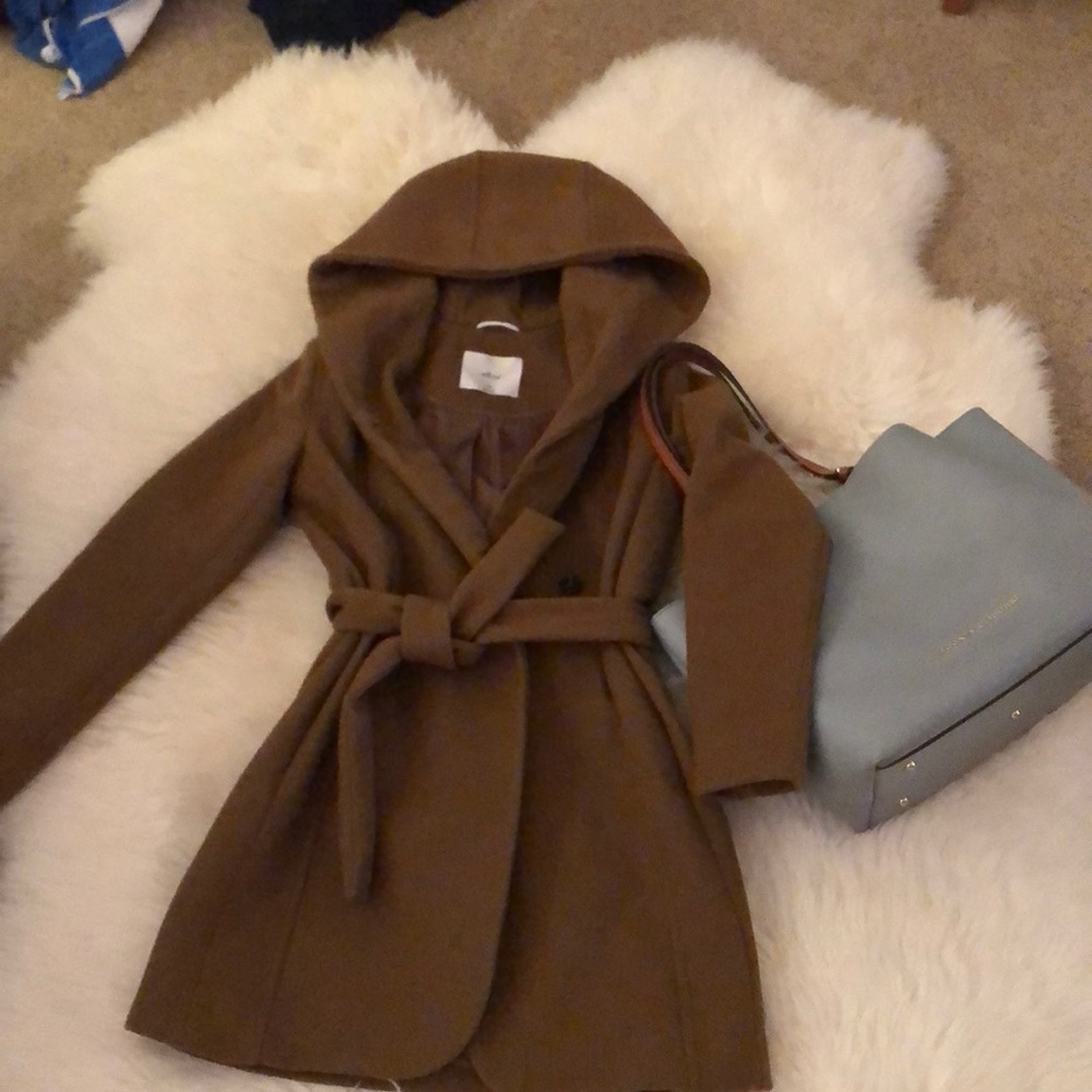 Hooded Aritizia Wilfred Wool Cashmere blend coat